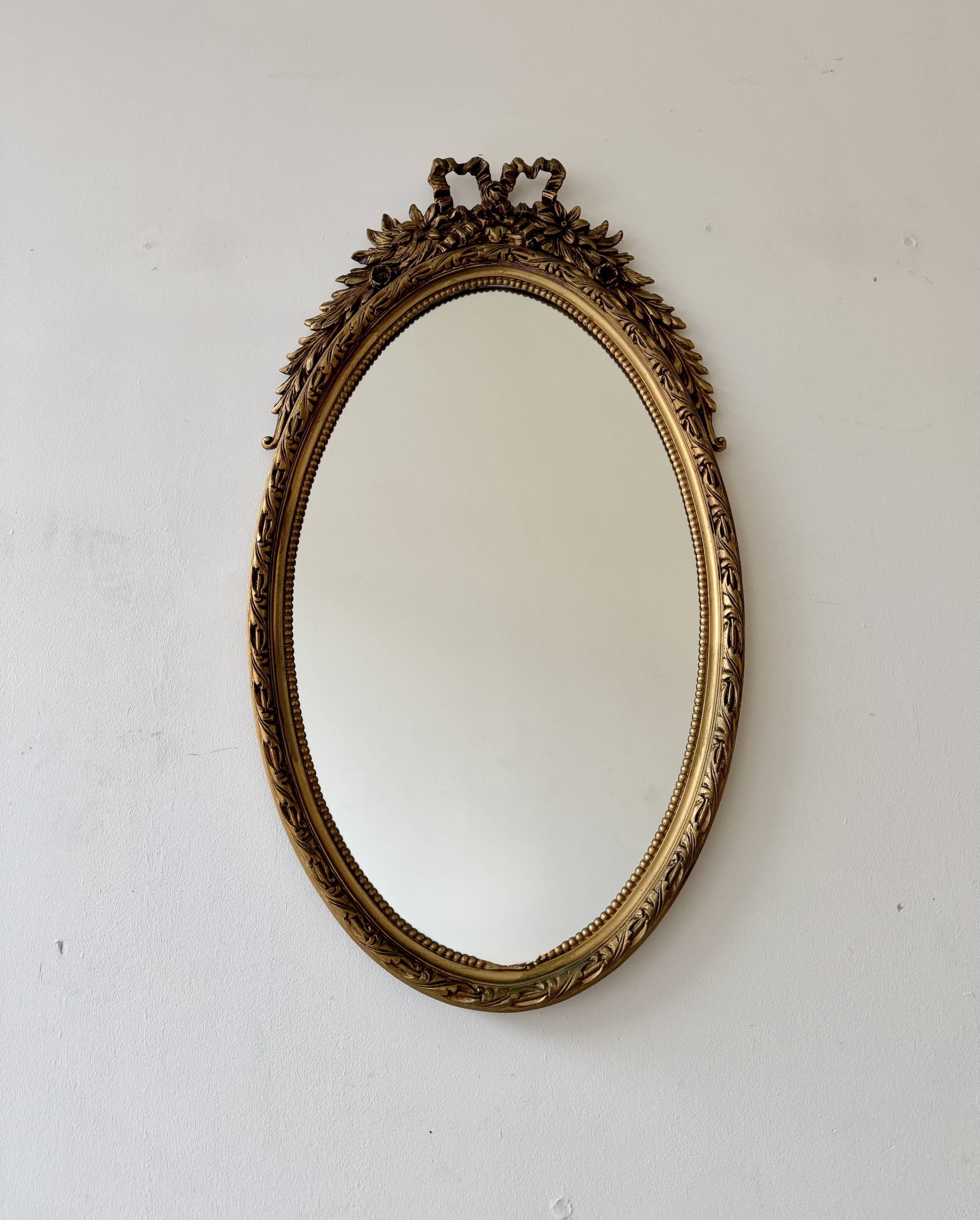 Vintage Oval Gilt Mirror