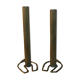 2 horseshoe candlesticks in solid brass  signed Durand