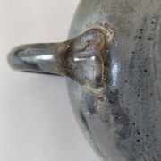 Large handcrafted celadon glazed ceramic teapot