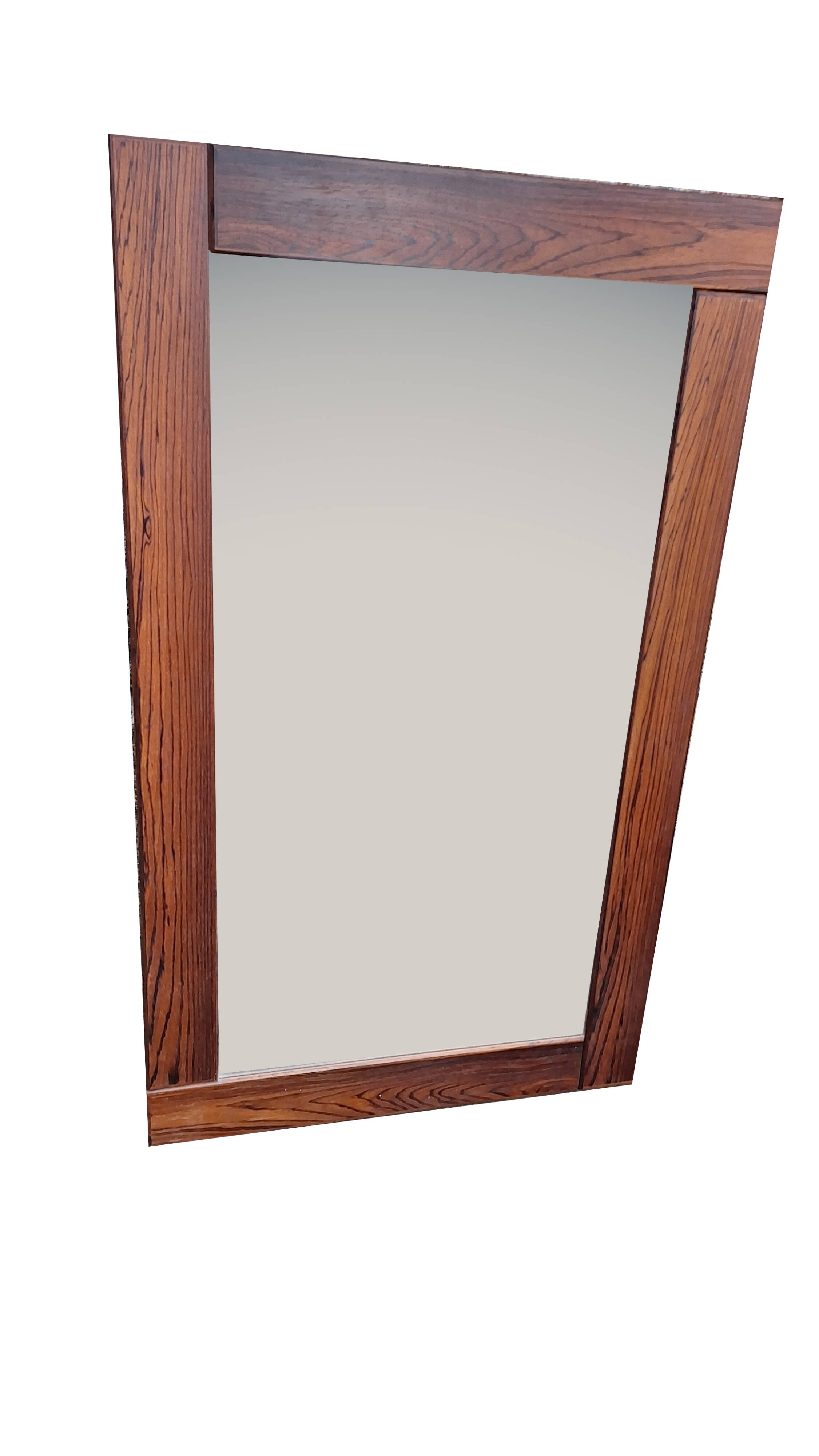Big rosewood wall vintage mirror, 1970s