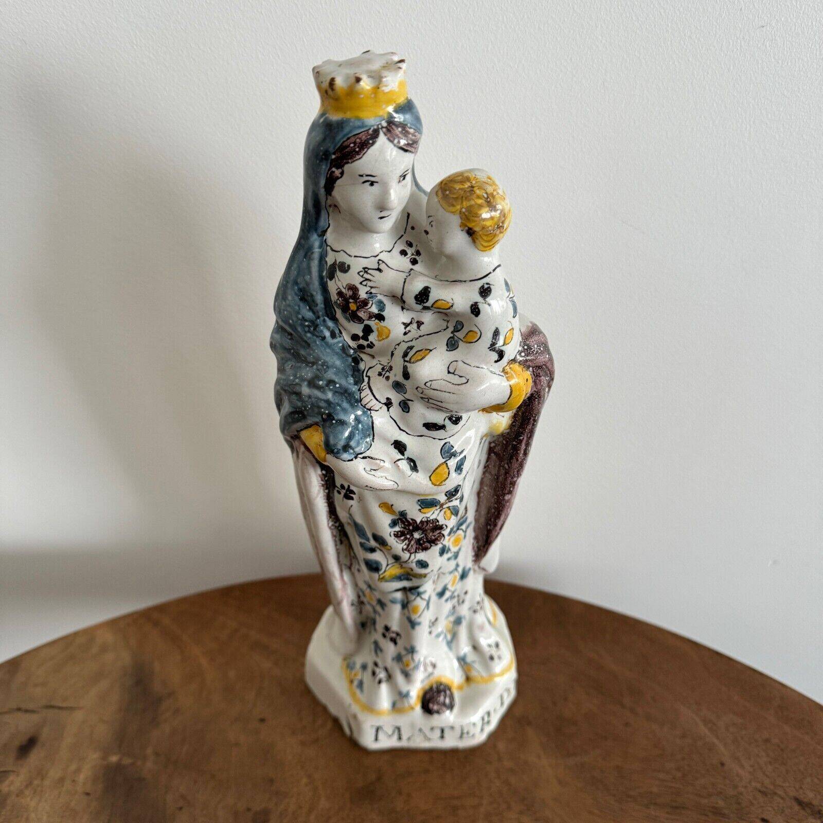 18th century earthenware Virgin Mary Mater Dei