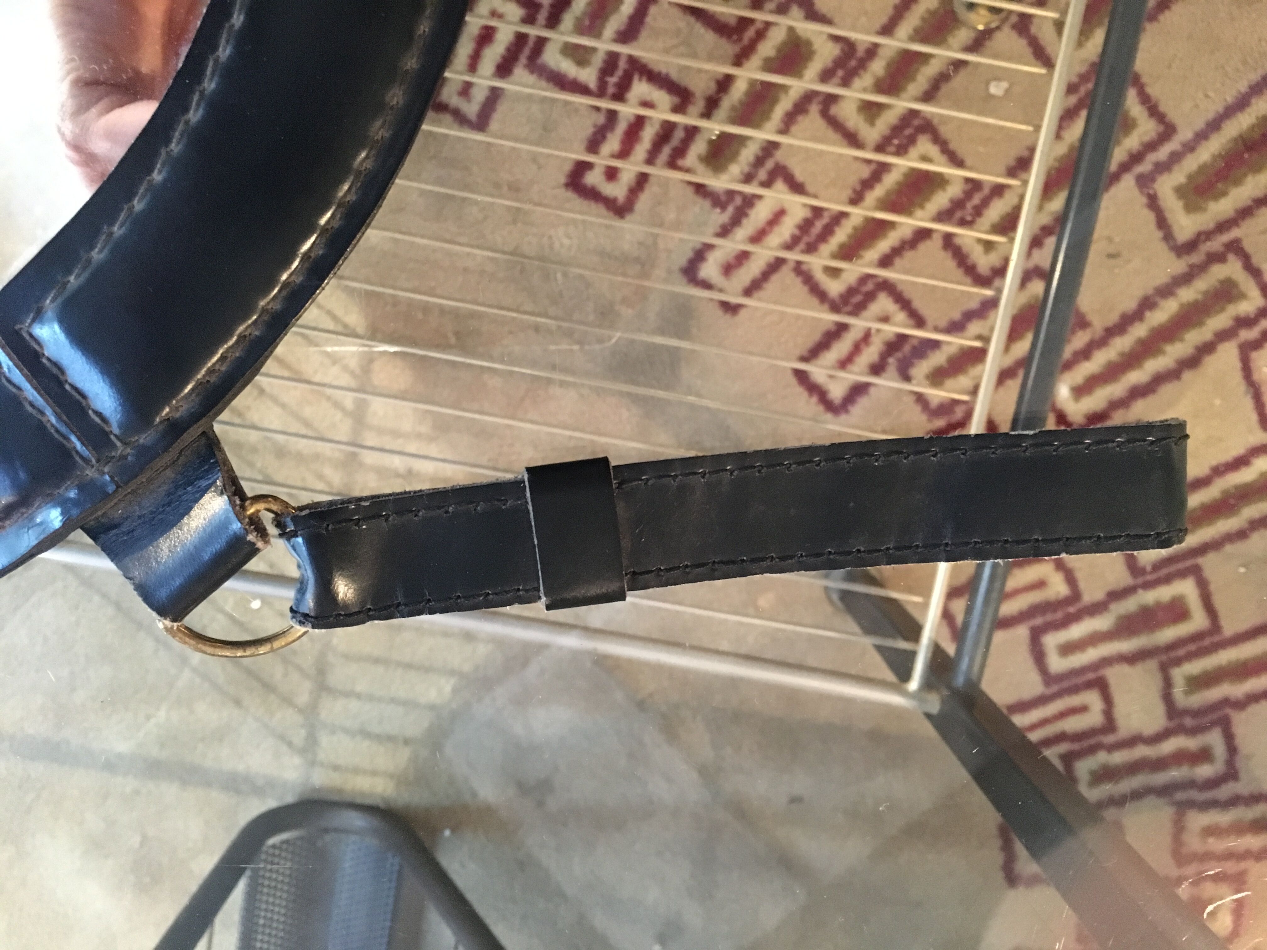 Leather mirror with clip