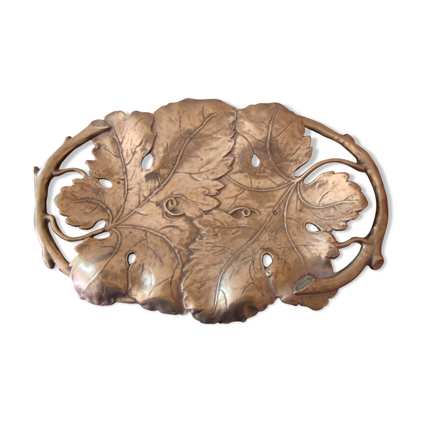 Art deco fruit cut in golden bronze