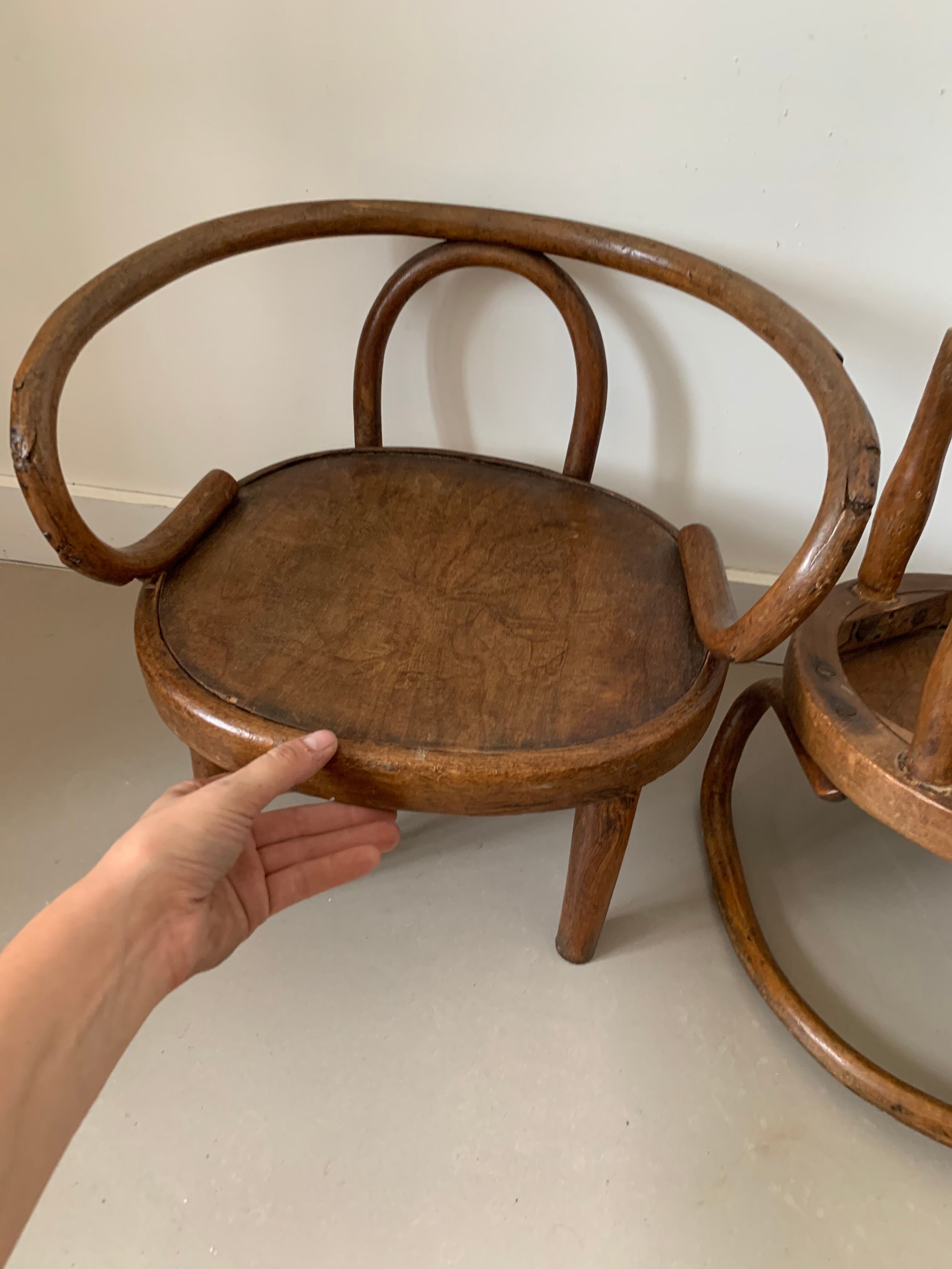 Lot de 2 fauteuils Fischel enfant ancien