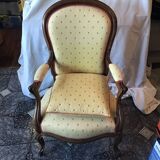 Fauteuil XIXE style Louis Philippe à dossier violine
