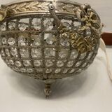 Crystal Beaded Flushmount 1980’s