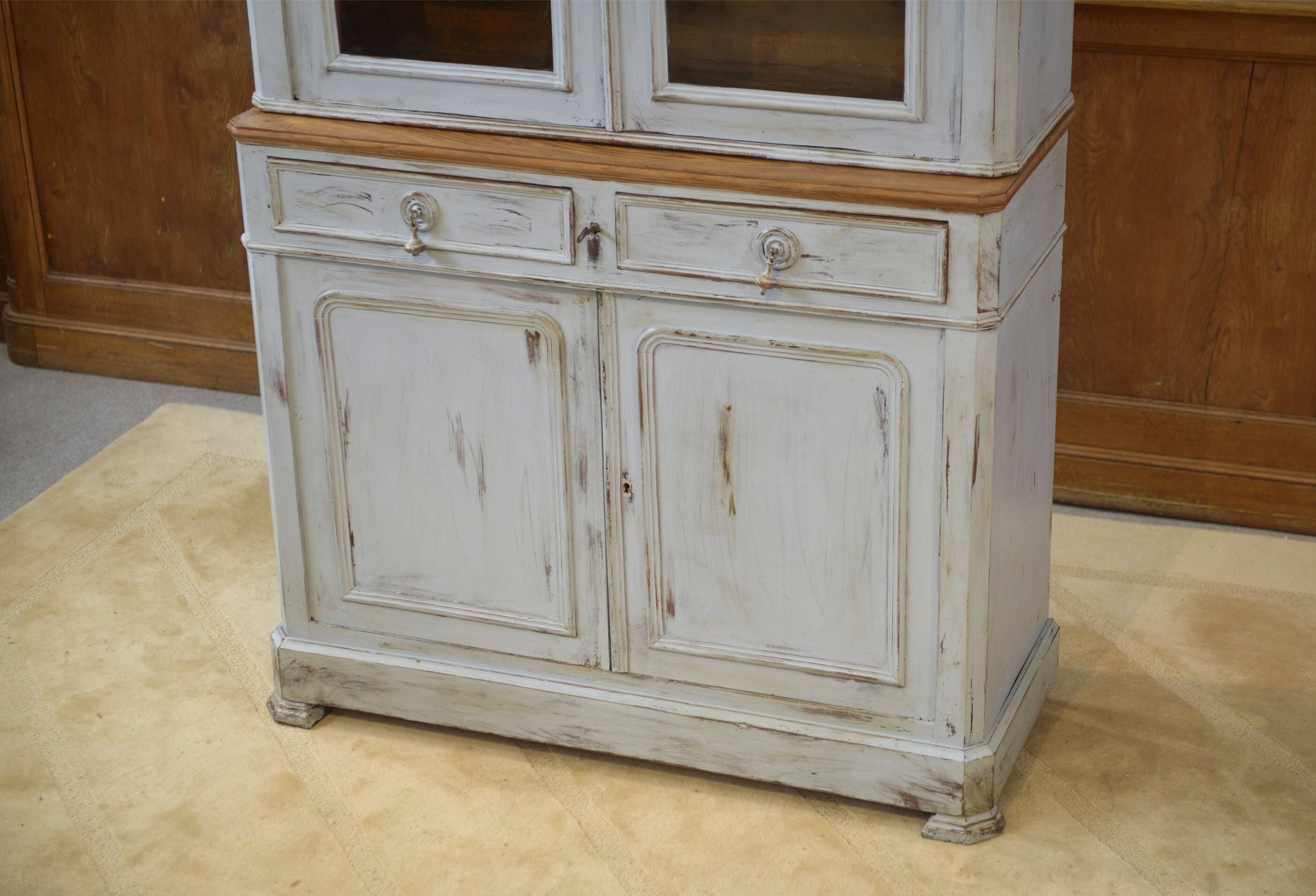 Patinated two-body buffet from the 19th century.