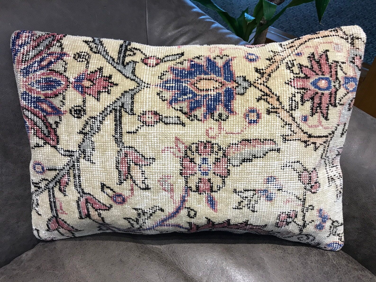 Turkish Carpet Floral Lumbar Pillow 40x60cm