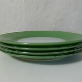 4 flat plate Duralex green Vintage