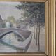 Oil on Canvas Landscape The Old Canals of Bruges - Signed Glossier