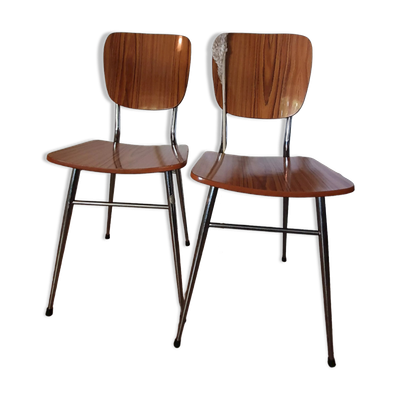 Ensemble de 2 chaises en formica vintage