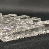 Set of 12 molded glass or crystal knife rests with diamond point decor