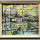 Large oil on canvas a. wurlod view of a port