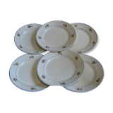 Lot of lunéville plates in half porcelain decoration "Marie"
