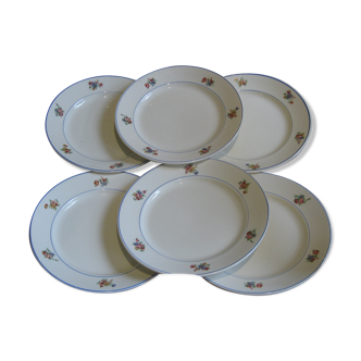 Lot of lunéville plates in half porcelain decoration "Marie"