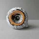 Cellar rat candle holder in white enamel stoneware, 60s-70s