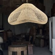 Suspension or rattan lampshade in the shape of a cloud or flattened bubble D60 H35