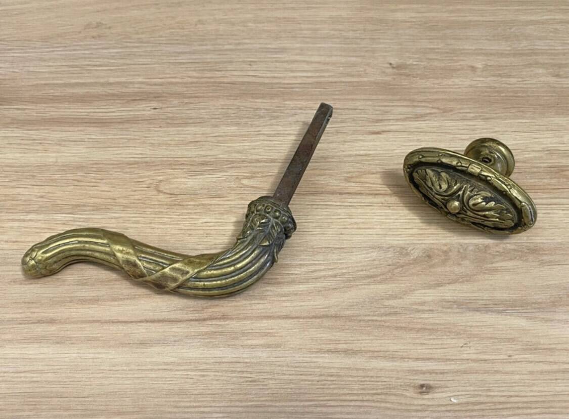 Solid brass door handle