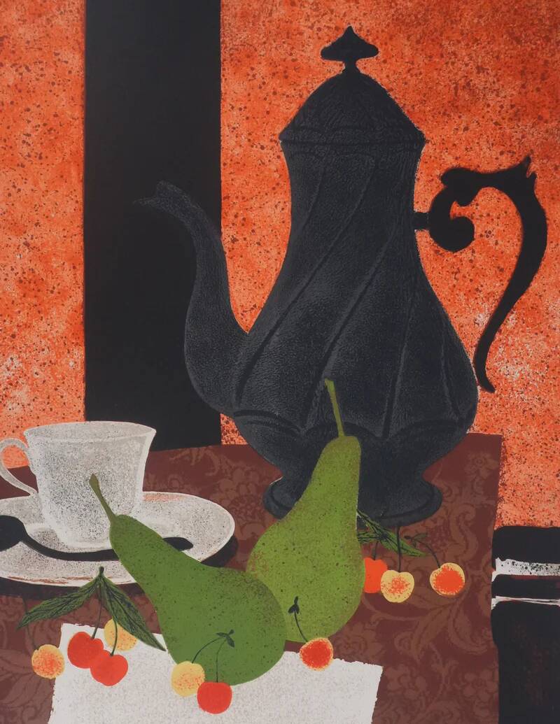 Yves Ganne: Tea Time, original signed lithograph