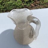 Carafe rafraichissoir pichet baccarat ou st louis cristal givré anse torsadée