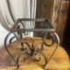 Occasional table in wrought iron and marble