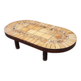Coffee table signed "Roger Capron"