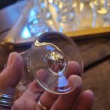 Set of 12 engraved stem glasses with ear of corn pattern from the 60s.