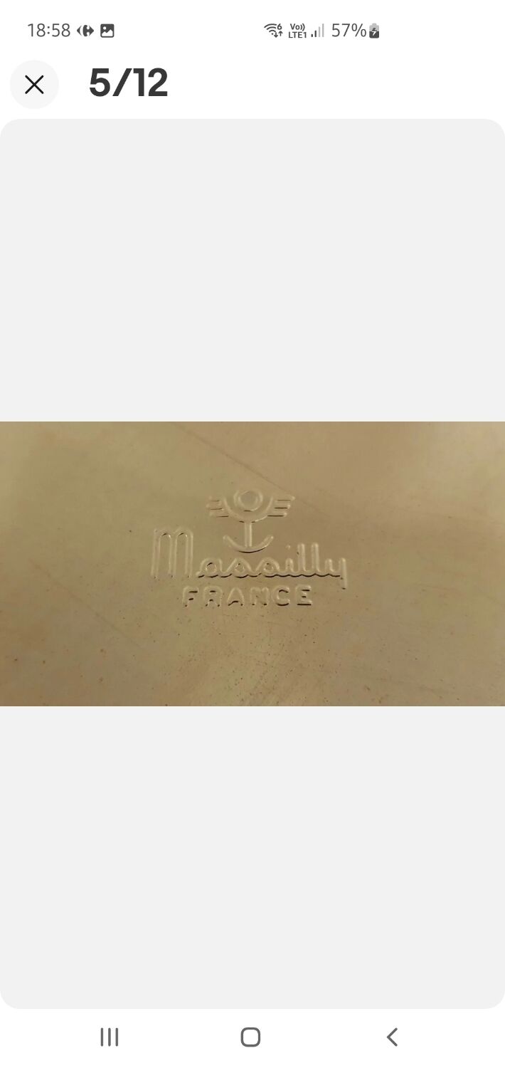 Vintage Office Paper Basket Massilly 60's Metal