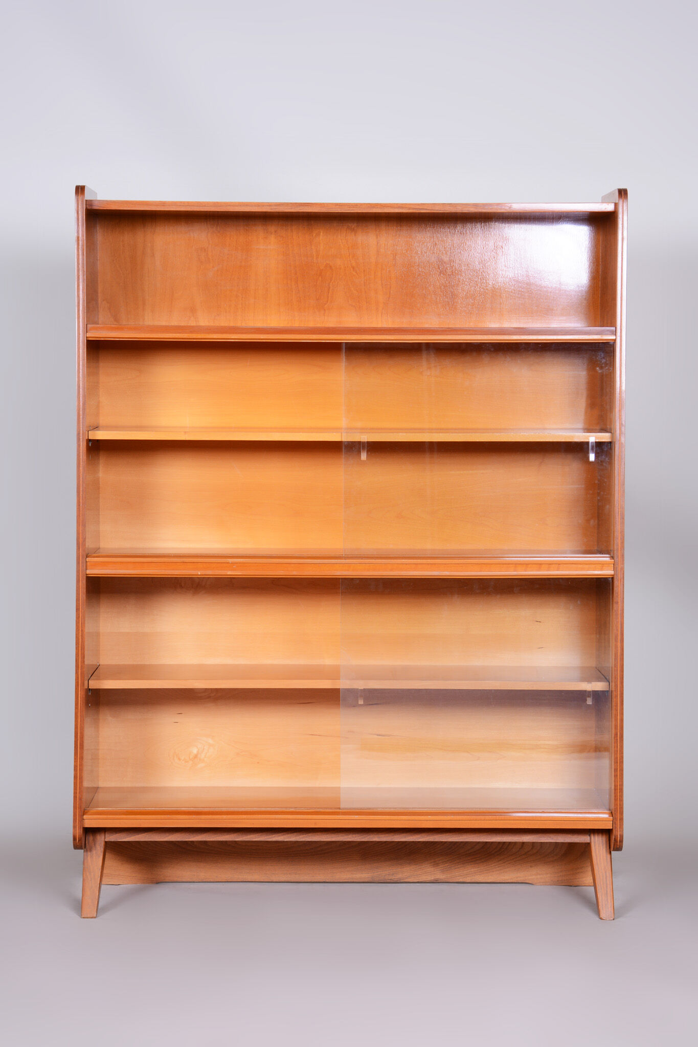 Walnut mid century bookcase 1950s czechia