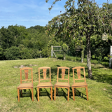 Black chairs and cannage