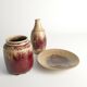 Unique Oxblood Glazed Stoneware Pieces, By Henning Nilsson, Set of 3