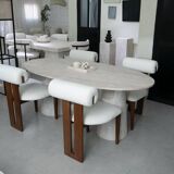 Dining table in travertine