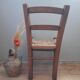 Wooden children's chair, rope seat, circa 1950