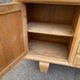 Renovated art deco sideboard in raw solid oak and gray marble 200cm
