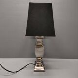 Druline ~ contemporary living room lamp ceramic silver black shade