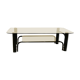 Black and gold coffee table with double tops in smoked glass circa 1970