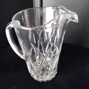 Water carafe, jug, pressed moulded glass pitcher.