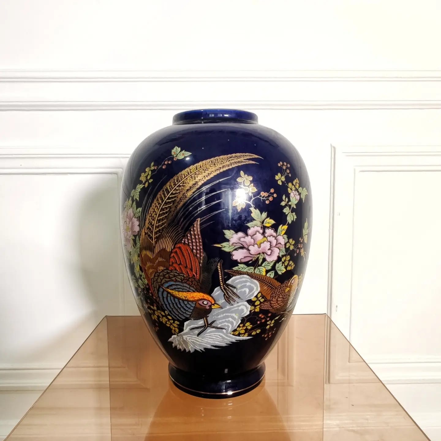 Vase chinois motifs oiseaux
