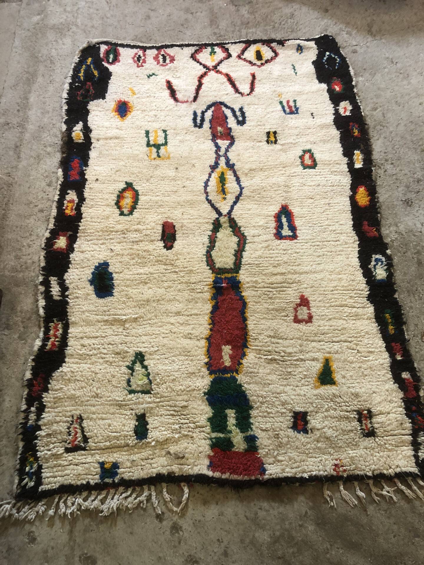 Handmade Berber rug, 100% wool, unique piece