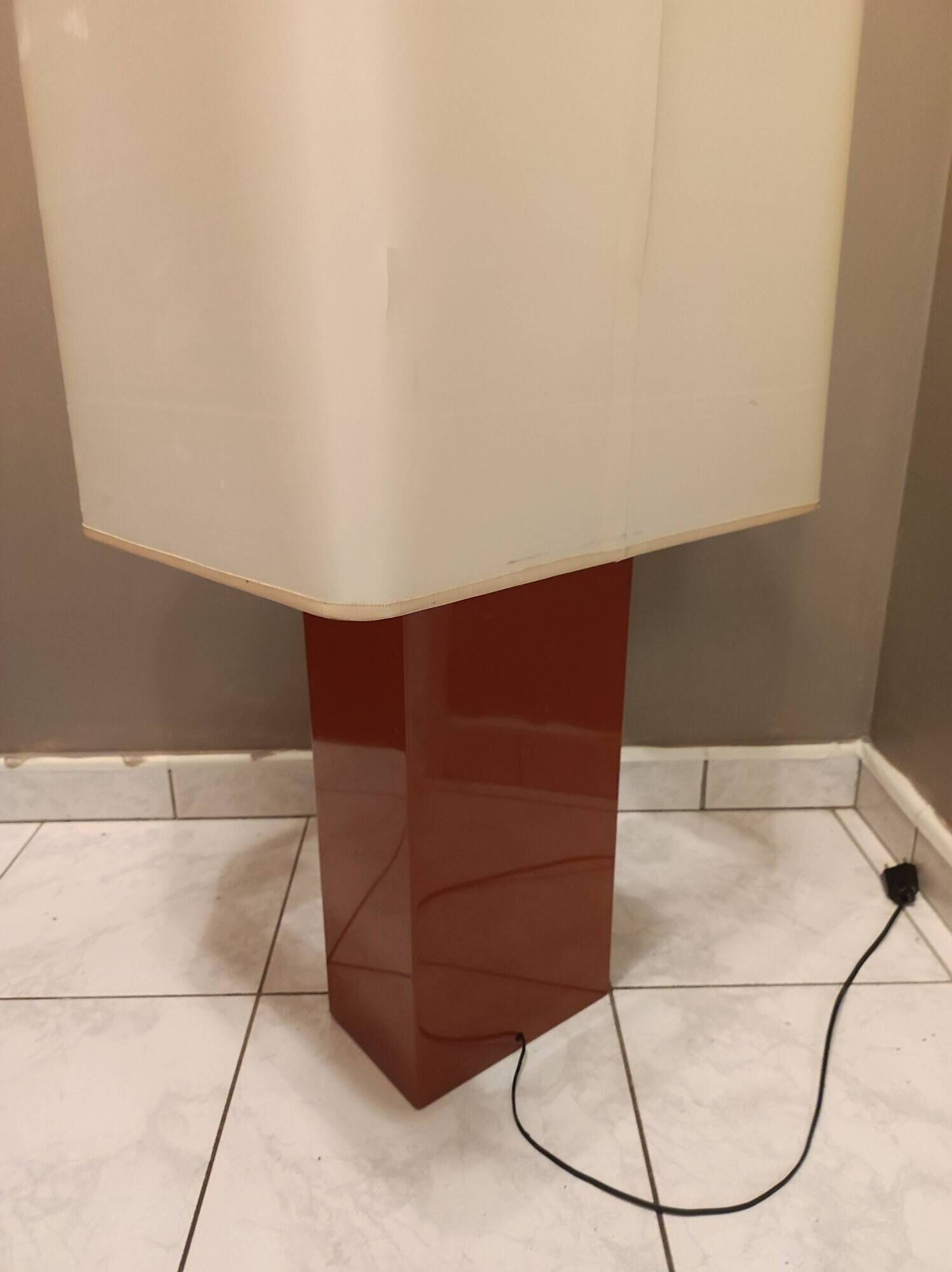 Large lamp 2 foot lights lacquered resin house style Le Dauphin