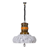 Vintage 1960s Italian design ceramic and glass chandelier