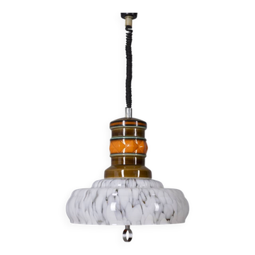 Chandelier en céramique et verre au design italien vintage des années 1960