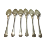 Set of 6 small silver metal spoons