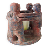 Ancien bougeoir mexicain-design Maya-sculpture maya ancienne en terre cuite
