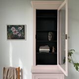 Vitrine haute rose poudrée