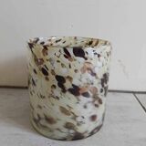 Murano multi-layered scroll vase with gold inclusion