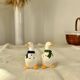 Vintage porcelain salt and pepper shaker in the shape of cottage core geese