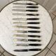 Set of 12 dark Bakelite knives 60s-70s