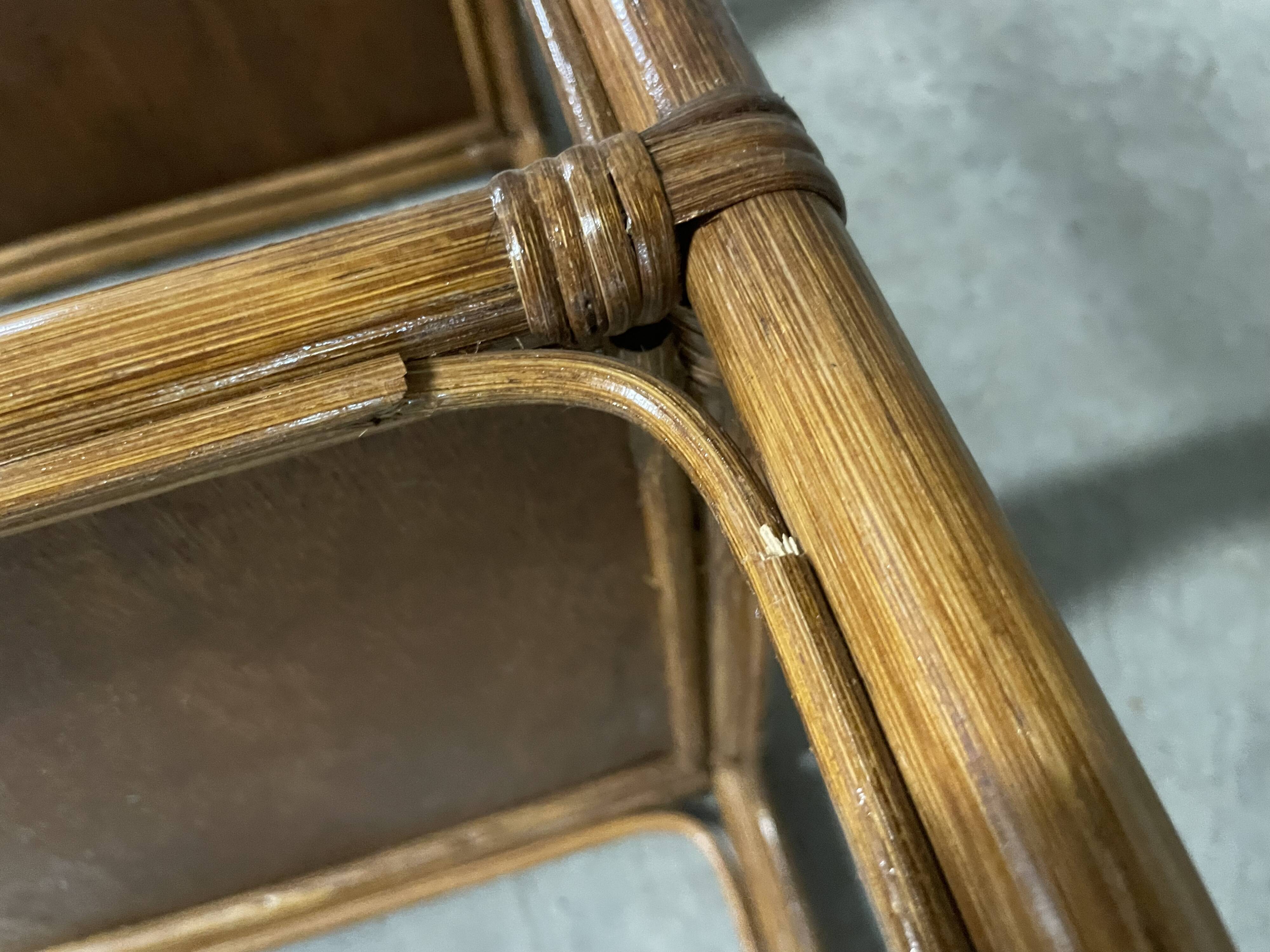 1970s rattan bedside table