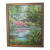 Painting on canvas "Strolling in the park"